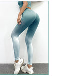 Ombre Seamless 2 Piece Set Women Suit Gym Workout Clothes Sport Bra Fitness Crop Top And Scrunch Butt Leggings Yoga Set
