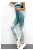 Ombre Seamless 2 Piece Set Women Suit Gym Workout Clothes Sport Bra Fitness Crop Top And Scrunch Butt Leggings Yoga Set