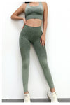 Ombre Seamless 2 Piece Set Women Suit Gym Workout Clothes Sport Bra Fitness Crop Top And Scrunch Butt Leggings Yoga Set