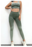 Ombre Seamless 2 Piece Set Women Suit Gym Workout Clothes Sport Bra Fitness Crop Top And Scrunch Butt Leggings Yoga Set