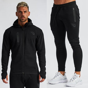Jogger casual streetwear fashion men's clothing 2020 new men's sportswear trousers + hoodie fitness cotton men's suit